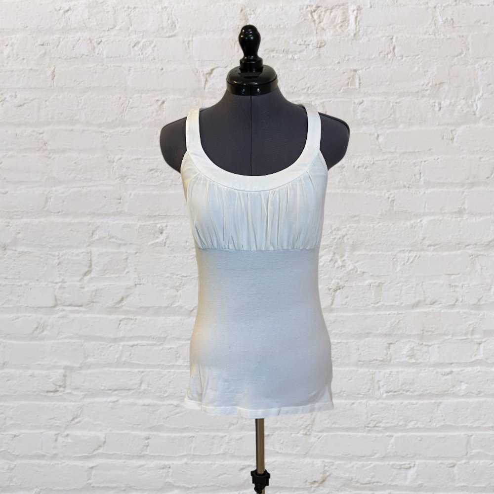 Express Ivory Chiffon Detail Tank